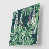 Horloge Carrée Fleur de lupin (Angle)