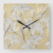 Horloge Carrée Fleur de Lys Blanche Glam 3a (Recto)