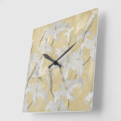 Horloge Carrée Fleur de Lys Blanche Glam 3a (Angle)