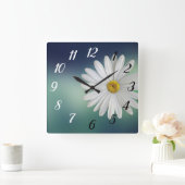 Horloge Carrée Fleur de marguerite (Maison)