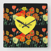 Fleur de pavot orange rouge Nom de femme aquarelle