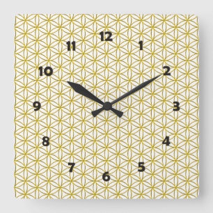 Horloge Carrée Fleur de vie / Blume des Lebens - motif d'or