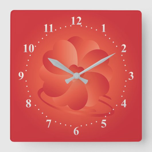 Horloge Carrée Fleur des coeurs (Recto)