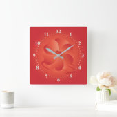 Horloge Carrée Fleur des coeurs (Maison)