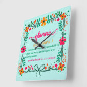 Horloge Carrée Fleur Frame Grandma Grand-mère Définition (Angle)