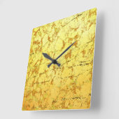 Horloge Carrée Fleur jaune (Angle)