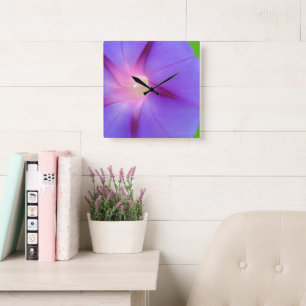 Horloge Carrée Fleur pourpre