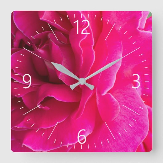 Horloge Carrée Fleur rose (Recto)