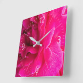 Horloge Carrée Fleur rose (Angle)