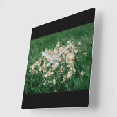 Horloge Carrée Fleur sauvage (Angle)