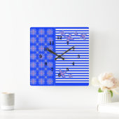 Horloge Carrée Fleurs Artdeco dans le style rétro (Maison)