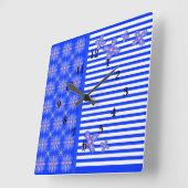 Horloge Carrée Fleurs Artdeco dans le style rétro (Angle)