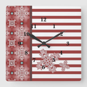 Horloge Carrée Fleurs Artdeco dans le style rétro