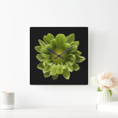 Horloge Carrée Fleurs | Chrysanthème vert (Maison)