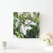 Horloge Carrée Fleurs de neige (Maison)