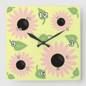 Horloge Carrée Fleurs de printemps (Recto)