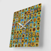Horloge Carrée Fleurs de soleil (Angle)