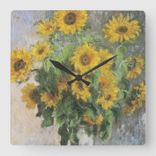 Horloge Carrée Fleurs de soleil par Claude Monet