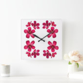 Horloge Carrée Fleurs de styles classiques (Maison)