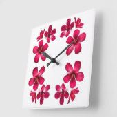 Horloge Carrée Fleurs de styles classiques (Angle)