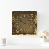 Horloge Carrée Fleurs décoratives (Maison)