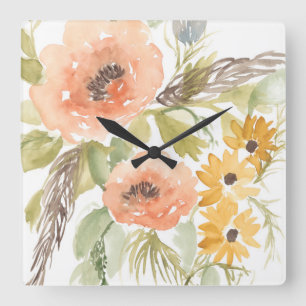Horloge Carrée Fleurs d'été Ier