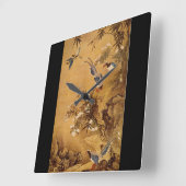 Horloge Carrée Fleurs et oiseaux', Hsiao Yung_L'Orient (Angle)