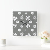Horloge Carrée Fleurs et pétales 2 (Maison)