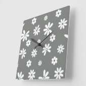 Horloge Carrée Fleurs et pétales 2 (Angle)