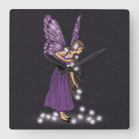 Fleurs Étoiles brillantes Jolie Fille Fée Violette