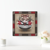 Horloge Carrée Fleurs panier cadre en dentelle design floral vint (Maison)