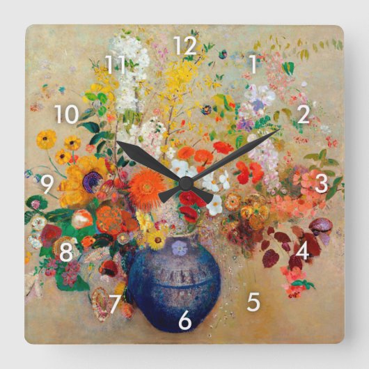 Horloge Carrée Fleurs, Redon (Recto)