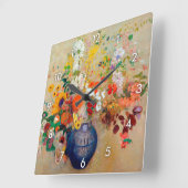 Horloge Carrée Fleurs, Redon (Angle)