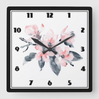 Fleurs rose et gris Aquarelle classique