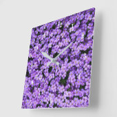 Horloge Carrée Fleurs violettes (Angle)