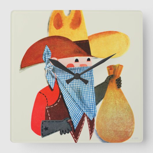 Horloge Carrée Flics et voleurs (Recto)