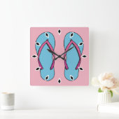 Horloge Carrée Flip Flops de plage (Maison)