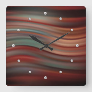 Horloge Carrée Flo liquide design de texture satinée simple en so