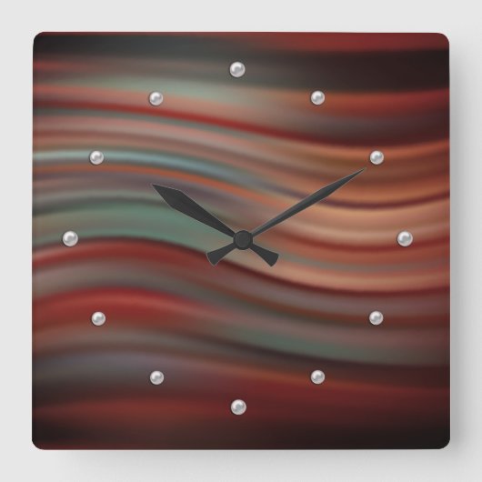 Horloge Carrée Flo liquide design de texture satinée simple en so (Recto)