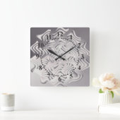 Horloge Carrée flocon d'argent (Maison)