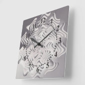 Horloge Carrée flocon d'argent (Angle)