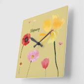 Horloge Carrée Floraison (Angle)