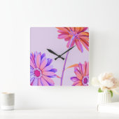 Horloge Carrée Floral (Maison)