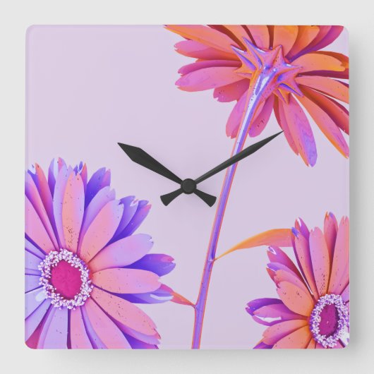 Horloge Carrée Floral (Recto)