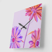 Horloge Carrée Floral (Angle)