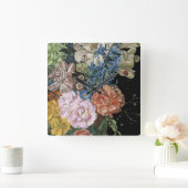 Horloge Carrée Floral baroque - Bouquet (Maison)