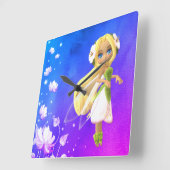 Horloge Carrée Floral de Fairy (Angle)