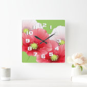 Horloge Carrée Floral de Pretty Poppies (Maison)