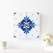 Horloge Carrée Floral de style méditerranéen (Maison)