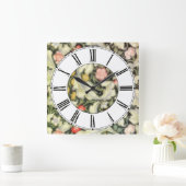 Horloge Carrée Floral Vintage Leicester (Maison)